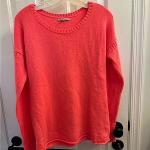 GAP Women's Bright Coral Crew Neck Sweater